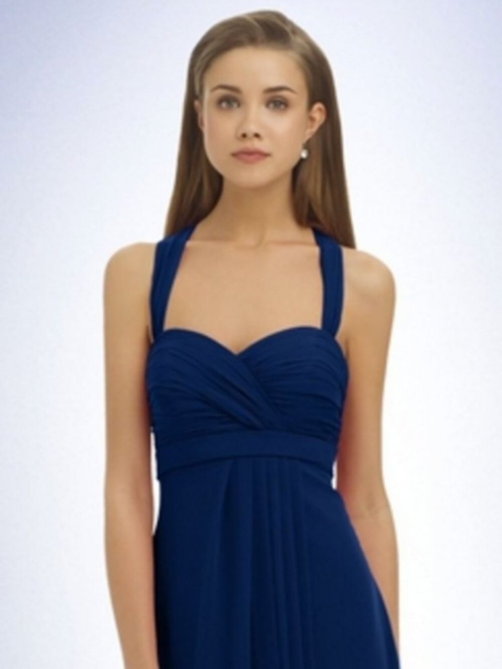 Bill Levkoff 333 Bridesmaid Dress Navy Blue Sleeveless Chiffon Long 10